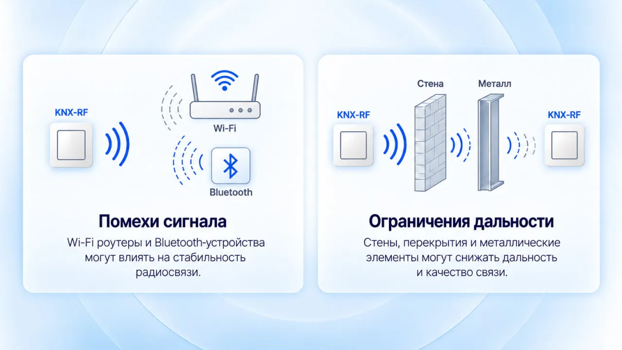Ограничения KNX-RF