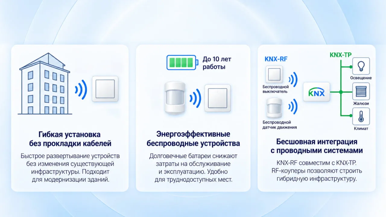 Преимущества KNX-RF