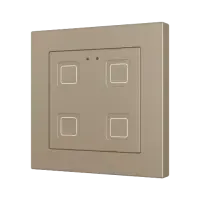 Zennio ZVITR55X4C Tecla RGB 55 X4. PC-ABS Емкостный сенсорный переключатель с RGB-подсветкой (55 x 55 мм), 4 кнопки, шампань