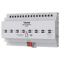 Zennio ZIOINB8 IndustrialBOX 8 Актуатор с 8 выходами (20 А, 200 мкФ), механическое ручное управление и KNX Secure