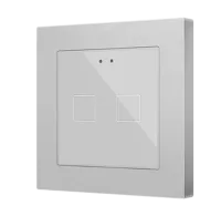 Zennio ZVIF55X2V2S Емкостный сенсорный выключатель с подсветкой (55 x 55 мм) Flat 55 X2v2, 2-кнопочный, цвет: серебряный