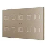 Zennio ZVITXLX10C Tecla XL X10. PC-ABS Емкостная кнопка - 10 кнопок - ,цвет: шампанское