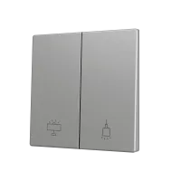 Zennio ZS70CSOFT22SC ZS70, Накладка для кнопки Double KNX Soft 70x70 мм, Наклон вниз, Серебристый, На заказ