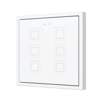 Zennio ZVITR70X6W Tecla RGB 70 X6. PC-ABS Емкостная кнопка с RGB-подсветкой, 70 x 70 пикселей, 6 кнопок