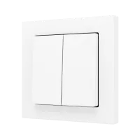 Zennio ZS552PB2MW ZS55, Двойная мягкая кнопка для 2 бинарных входов 55x55 мм – Матовый белый