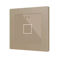 Zennio ZVIFR55X1C Flat RGB 55 X1. Емкостный сенсорный переключатель с RGB-подсветкой (55 x 55 мм), 1 кнопка, шампань