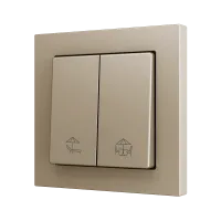 Zennio ZS552PB2CC ZS55, Двойная мягкая кнопка для 2 бинарных входов 55x55 мм – цвет шампанского – на заказ