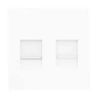 Zennio 830001309 ZS55. Заглушка для разъёма RJ45 55x55 мм - 2 вставки - матово-белая