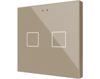 Zennio ZVIFR2C Flat RGB 2. Емкостный сенсорный переключатель с RGB-подсветкой Flat RGB, 2 кнопки, шампань