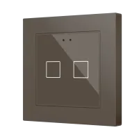 Zennio ZVIFR55X2M Плоский RGB 55 X2. Стеклянная емкостная кнопка 55x55, 2 Кнопки, мокко (рамка ZS55 не входит в комплект)