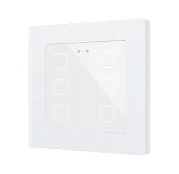 Zennio ZVIFR55X6W Flat RGB 55 X6. Емкостный сенсорный переключатель с RGB-подсветкой (55 x 55 мм), 6 кнопок, белый