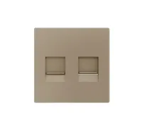 Zennio 830001304 ZS55. Заглушка для разъёма RJ45 55x55 мм - 2 вставки - шампань