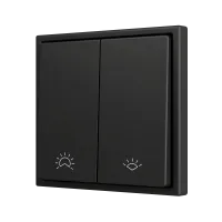 Zennio ZS702PB2AC ZS70, Двойная мягкая кнопка для 2 бинарных входов 70x70 мм – Антрацит, На заказ
