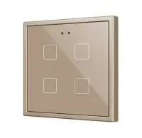 Zennio ZVIF70X4C Flat 70 X4. Стеклянная емкостная кнопка 70x70 - 4 кнопки - ,цвет: шампанское (рама ZS70 не входит в комплект)