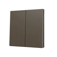 Zennio ZS70CSOFT22M ZS70, Накладка для двух кнопок KNX Soft 70x70 мм, Наклон вниз, Мокко