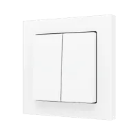 Zennio ZS552PB2W Кнопочный выключатель ZS55 для подключения к 2 бинарным входам, 2-клавишный