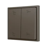 Zennio ZS702PB4MC ZS70, Двойная мягкая кнопка для 4 двоичных входов 70x70 мм – Мокко – На заказ