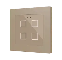 Zennio ZVIFR55X4C Flat RGB 55 X4. Емкостный сенсорный переключатель с RGB-подсветкой (55 x 55 мм), 4 кнопки, шампань