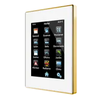 Zennio ZVI-Z41PRO-WB Сенсорная панель KNX Z41 PRO, емкостной ЖК дисплей 4.1’’ (3:4), цвет: белый, алюминиевая рамка под  латунь