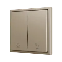 Zennio ZS702PB2CC ZS70, Двойная мягкая кнопка для 2 бинарных входов 70x70 мм – Шампанское – На заказ