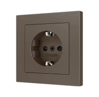Zennio ZS55CSCSM Накладка на розетку Schuko 55x55, мокко
