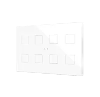 Zennio ZVIFXLX8GW Flat XL X8. Стеклянный сенсорный выключатель - 8 кнопки, цвет: белый, оттенок: глянцевый
