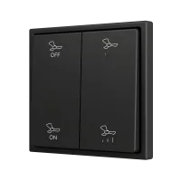 Zennio ZS702PB4AC ZS70, Двойная мягкая кнопка для 4 бинарных входов 70x70 мм – Антрацит – На заказ