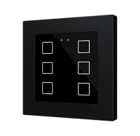 Zennio ZVIFR55X6A Flat RGB 55 X6. Емкостный сенсорный переключатель с RGB-подсветкой (55 x 55 мм), 6 кнопок, антрацит