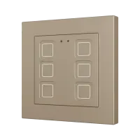 Zennio ZVITR55X6C Tecla RGB 55 X6. PC-ABS Емкостный сенсорный переключатель с RGB-подсветкой (55 x 55 мм) 55x55, 6 кнопок, шампань