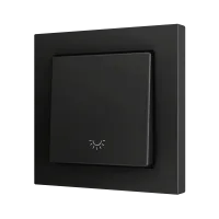 Zennio ZS551PB1LA ZS55, Простая мягкая кнопка для 1 двоичного входа 55x55 мм – Значок подсветки, Антрацит