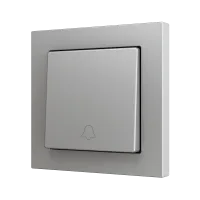 Zennio ZS551PB1DS ZS55, Простая мягкая кнопка для 1 двоичного входа 55x55 мм – Значок дверного звонка, Серебристый