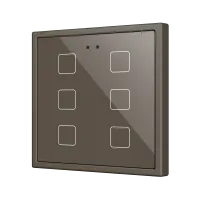 Zennio ZVIFR70X6M Выключатель сенсорный KNX Flat RGB 70 X6, 6 кнопок, 70x70, мокко