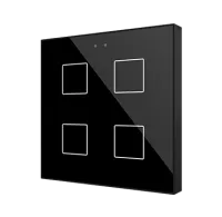 Zennio ZVIF4VTA Выключатель сенсорный KNX Flat 4, версия vT, 4-кнопочный, LED индикация, 2хAI/DI, цвет: черный