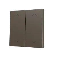 Zennio ZS70CSOFT24SHM ZS70, Крышка для двух кнопок KNX Soft 70x70 мм, Наклон вверх и вниз, Значок затвора, Мокко