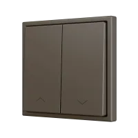 Zennio ZS702PB2SHM ZS70, Двойная мягкая кнопка для 2 бинарных входов 70x70 мм – Значок затвора, Мокко