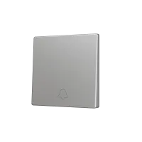 Zennio ZS55CSOFT11DS ZS55, Накладка для простой мягкой кнопки KNX 55x55 мм, Наклон вниз, Значок дверного звонка, Серебристый,