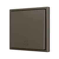 Zennio ZS701PB1DM ZS70, Простая мягкая кнопка для 1 бинарного входа 70x70 мм – Значок дверного звонка, Мокко