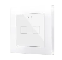 Zennio ZVIF55X2V2GW Емкостный сенсорный выключатель с подсветкой (55 x 55 мм) Flat 55 X2v2, 2-кнопочный, цвет: белый, оттенок: глянцевый