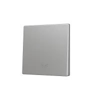 Zennio ZS55CSOFT11LS ZS55, Накладка для кнопки Simple KNX Soft 55x55 мм, Наклон вниз, Значок подсветки, Серебристый