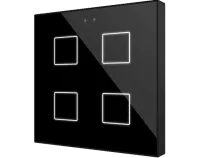Zennio ZVIFR4A Flat RGB 4. Емкостный сенсорный переключатель с RGB-подсветкой Flat RGB, 4 кнопки, антрацит