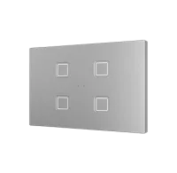 Zennio ZVITXLX4S Выключатель сенсорный KNX Tecla XL X4,  4-кнопочный,  PC-ABS пластик, цвет: серебро