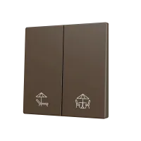 Zennio ZS70CSOFT22MC ZS70, Накладка для двух кнопок KNX Soft 70x70 мм, Наклон вниз, Мокко, На заказ