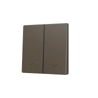 Zennio ZS55CSOFT22SHM ZS55, Крышка для двойной мягкой кнопки KNX 55x55 мм, Наклон вниз, Значок затвора, Мокко