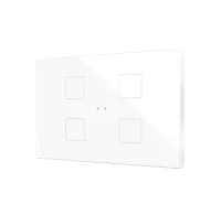Zennio ZVIFXLX4GW Flat XL X4. Стеклянный сенсорный выключатель - 4 кнопки, цвет: белый, оттенок: глянцевый