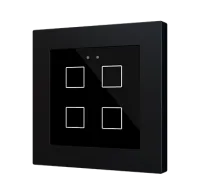 Zennio ZVIFR55X4A Flat RGB 55 X4. Емкостный сенсорный переключатель с RGB-подсветкой (55 x 55 мм), 4 кнопки, антрацит