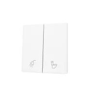 Zennio ZS55CSOFT22MWC ZS55, Накладка для двух кнопок KNX Soft 55x55 мм, Наклон вниз, Матовый белый, На заказ