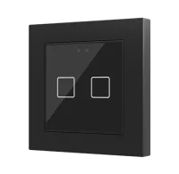 Zennio ZVIF55X2VTA Выключатель сенсорный KNX Flat 55 X2, версия vT, 2-кнопочный, цвет: черный