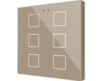Zennio ZVIFR6C Flat RGB 6. Емкостный сенсорный переключатель с RGB-подсветкой Flat RGB, 6 кнопок, шампань