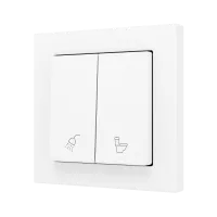 Zennio ZS552PB2MWC ZS55, Двойная мягкая кнопка для 2 бинарных входов 55x55 мм – матовый белый – на заказ