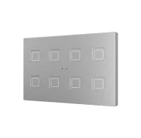 Zennio ZVITXLX8S Выключатель сенсорный KNX Tecla XL X8,  8-кнопочный,  PC-ABS пластик, цвет: серебро